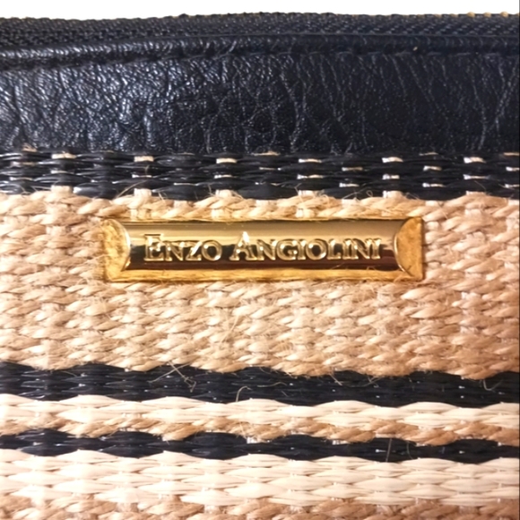 NEW Enzo Angiolini Woven Straw and Leather Wallet - Picture 2 of 9